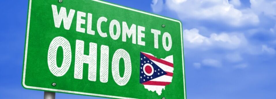 welcome to ohio road sign
